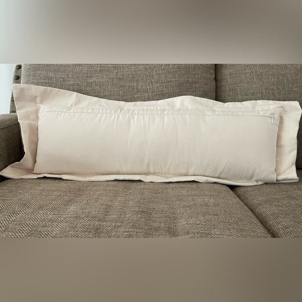 Accent pillow- FAMILY- Cream and Gray - Family Accent Pillow- 33” x 14” - Picture 7 of 7